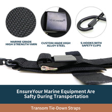 Load image into Gallery viewer, Seamander Marine Boat Trailer 2 inch Trailer Transom Tie-Down Straps, 1 Pair