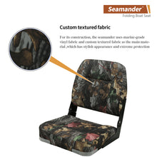 Load image into Gallery viewer, Seamander  Camouflage Low Back Fold Down Boat Seats (2 Seats)