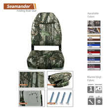 Load image into Gallery viewer, Seamander  Camouflage Heigh Back Fold Down Boat Seats (2 Seats)