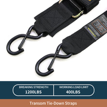 Load image into Gallery viewer, Seamander Marine Boat Trailer 2 inch Trailer Transom Tie-Down Straps, 1 Pair