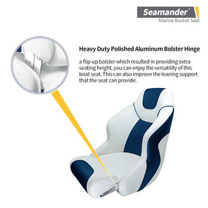 Seamander S1045 Series Premium Bucket Seat,Sport Flip Up Seat, 8 Colors Available