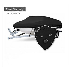 Seamander Trailerable Runabout Boat Cover Fit V-Hull Tri-Hull Fishing Ski Pro-Style Bass Boats, Full Size