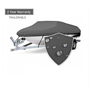 Seamander Trailerable Runabout Boat Cover Fit V-Hull Tri-Hull Fishing Ski Pro-Style Bass Boats, Full Size