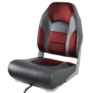 Seamander Premium High back Folding Boat Seat, Charcoal/Black, 2 seats
