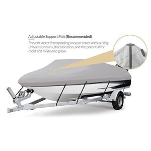 Seamander Trailerable Runabout Boat Cover Fit V-Hull Tri-Hull Fishing Ski Pro-Style Bass Boats, Full Size