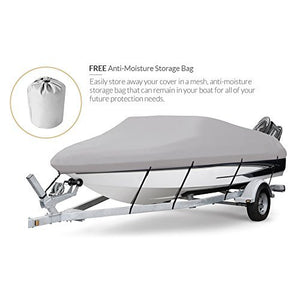 Seamander Trailerable Runabout Boat Cover Fit V-Hull Tri-Hull Fishing Ski Pro-Style Bass Boats, Full Size