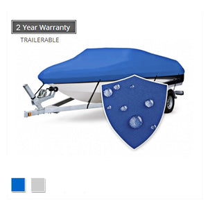 Seamander Trailerable Runabout Boat Cover Fit V-Hull Tri-Hull Fishing Ski Pro-Style Bass Boats, Full Size