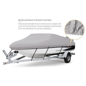 Seamander Trailerable Runabout Boat Cover Fit V-Hull Tri-Hull Fishing Ski Pro-Style Bass Boats, Full Size