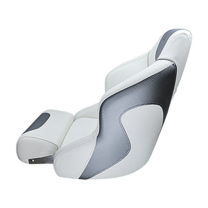 Seamander S1045 Series Premium Bucket Seat,Sport Flip Up Seat, Captain Seat, White